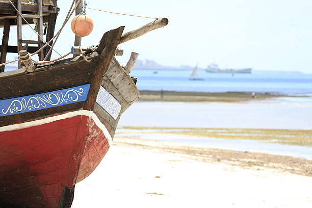 This use to be a fishing boat harvesting the tropic seas around Dar Es Salaam. Now it serves as a decorative model-shoot apparel also marking a famous campsite called Mikadi Beach.